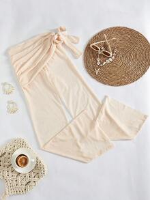 Swim Chiccia Quần ống đứng cạp cao màu mơ nhạt, được làm từ chất liệu vải mềm mại, tạo dáng thon gọn, tôn lên vóc dáng đôi chân. Thiết kế độc đáo với dây buộc bên hông và chi tiết xếp ly. - Màu be - Xem 5