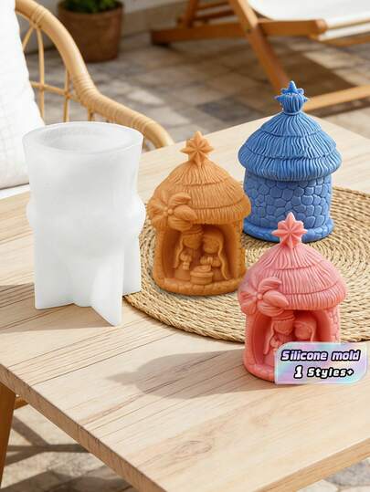 Thin Coconut Tree House Mold Silicone Mold Aromatherapy Candle Silicone Mold Butterfly Plaster Drip Glue Mold Suitable For DIY Friends Gifts, Silicone Resin Mold Used For Fragrant Wax, Homemade Soap, Polymer Clay And Gypsum Crafts