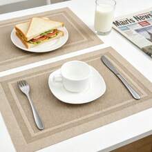 4-Piece/6-Piece Set Of Chinese-Style Pvc Table Mats: Minimalist Design, Heat-Resistant Western-Style Placemats - Multicolor - View 5
