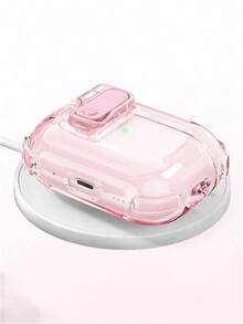 SHEIN 1 chiếc hộp đựng tai nghe Bluetooth màu hồng dễ thương có khóa cài, chống rơi tự động, trong suốt, tương thích với Bluetooth 1, 2, 3, 4, mềm mại, tương thích với Pro 2, Pro 3, vỏ bảo vệ chống mất, quà tặng lễ Phục sinh - Nhiều màu - Xem 3