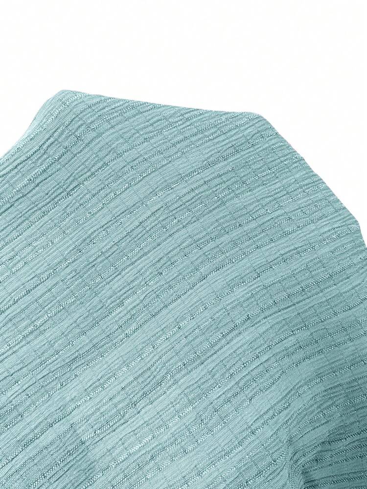 Plus Size Solid Color Round Neck Drop Shoulder Short Sleeve Casual Loose Summer Dress Summer Summer Outfit For Women Festival Outfits For Women Beach Outfits For Women Vacation Outfits Women Holiday Outfits  For Women Country Concert Outfit Green Dress