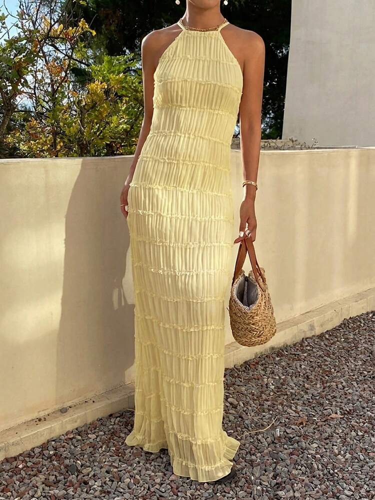 Vacation Style Lace-Up Dress For Women Summer