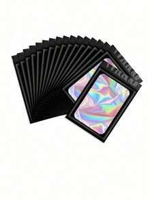 Rainbow Holographic Sealed Bags Metallic Foil Pouch Self Locking Bags Jewelry Packaging Shiny Colorful Aluminum Foil Bags For Gift Party Festival Wedding Christmas Birthday Cosmetics Accessories Storage - Multicolor - View 19