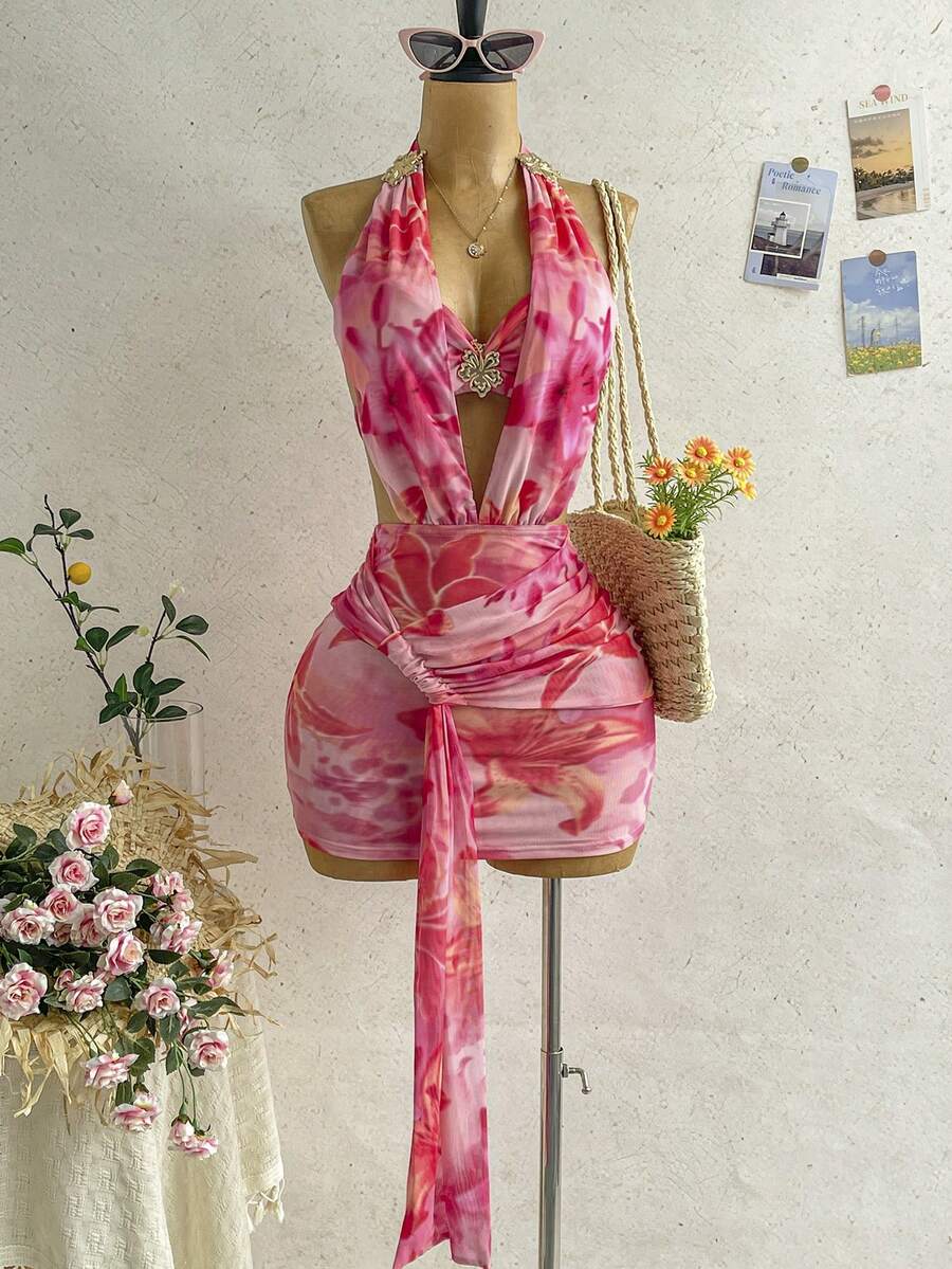 SHEIN WYWH 女士迷你连衣裙 - 彩色 - 查看 1