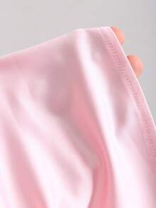 Sweetra Đầm ngắn dáng chữ A màu hồng, chất liệu satin, kiểu Pháp mới, vai bất đối xứng, thắt eo bằng khóa kim loại trang trí, thời trang xuân/hè, thanh lịch, thích hợp cho công sở. - Hồng - Xem 4