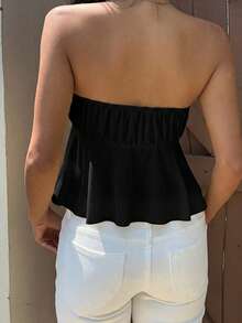 MainGRL Áo quây dệt màu đen dành cho nữ - màu đen - Xem 3