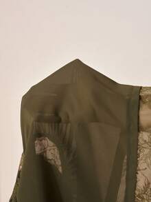 Zivah 2026 Elegant Bohemian Style Beach Vacation Vacation Sheer Chiffon Contrast Lace Set, Camisole Top+Lantern Pants, Lantern Olive Green Summer - Army Green - View 12