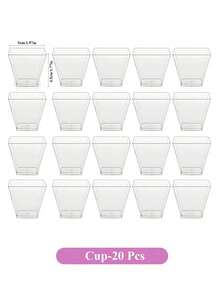 Ly tráng miệng, đĩa nhỏ trong suốt, ly mousse có nắp và không nắp dùng cho bánh Tiramisu, thích hợp cho bánh pudding, mousse, đồ ăn nhẹ, đồ dùng tiệc tùng, thực phẩm. - Màu trong suốt - Xem 12