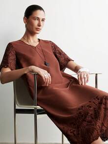 SHEIN Stylify Vestido largo sin mangas de unicolor con cuello en V para mujer - Marrón - Ver 8