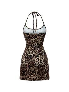 SHEIN Sweetro Sweetra Women's Leopard Print Mermaid Hem Fitted Elegant Halter Neck Dress Maxi Women Outfit Flirla Women Leopard Print Halter Neck Bodycon Fish Tail Dress Maxi Women Outfit Women's Leopard Print Mermaid Hem Fitted Elegant Halter Neck Dress Maxi Women Outfit SHEIN Unity 1pc Women Minimalist Fashion Elegant Elegant Short Dress Y2K Outfit Holiday Party Birthday Dress  Maxi Women Outfit - Multicolor - View 3