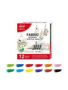 12-Color/24-Color Fabric Markers, Vibrant Fabric Paint Markers, Suitable For Clothing, Canvas Bags, T-Shirts And Shoes – Essential For Back-To-School Season. - multicolor - View 6