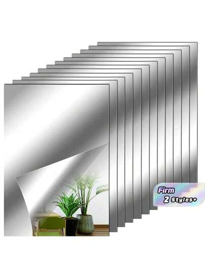 Bộ 5 miếng dán tường gương acrylic tự dính, hình vuông có thể cắt, miếng dán gương không phải kính, gương phản chiếu, thích hợp cho các dự án thủ công DIY và trang trí nhà cửa - Gạch trang trí không phải kính dẻo, thích hợp cho trang trí nhà cửa và đám cưới, lý tưởng để trang trí bàn, tranh treo tường, trang trí phòng ngủ, trang trí nhà cửa, giấy dán tường phòng khách, trang trí tiệc, trang trí phòng khách, trang trí phòng ngủ.