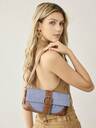 MOTF PREMIUM WOMEN'S FLIP SHOULDER BAG, VINTAGE BLUE SPLICING DESIGN, SIMPLE AND PORTABLE, SUITABLE FOR GIRLS, LADIES, COMMUTING, SCHOOL, SHOPPING