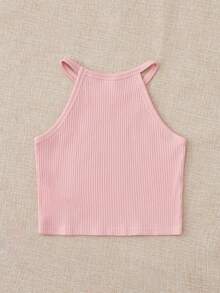 SHEIN 3件装女童柔软罗纹吊带背心，夏季 - 彩色 - 查看 3