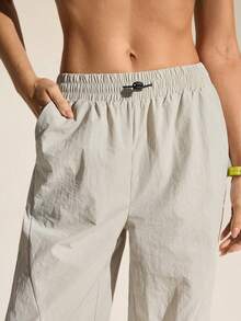 In My Nature Women's Solid Color Elastic Waist Casual Versatile Daily Wear Drawstring Pants - Apricot - View 2