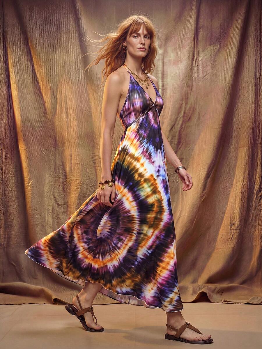 Fembélia 1 pieza Vestido largo regular para mujer - Morado - Ver 1