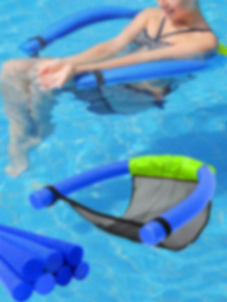 1 pieza Silla de malla cómoda para piscina - Relájate y flota con estilo con este equipo de piscina, cama flotante de red para piscina, adecuado para vacaciones de verano, regalo navideño - Verde - Ver 1