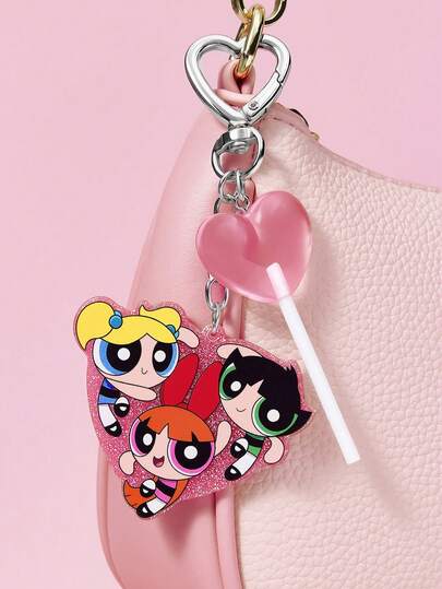 THE POWERPUFF GIRLS X SHEIN Stylish And Cute Zinc Alloy Bag Pendant