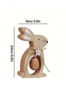 2PCS Set Cute Wooden Rabbit Egg Stackable Decor Indoor Home Party Joyful Spring Decoration Tabletop Ornament Shelf Sitter Mantel Decor For Easter Spring Celebration Holiday Festive Display - Easter Bunny Edition - View 13