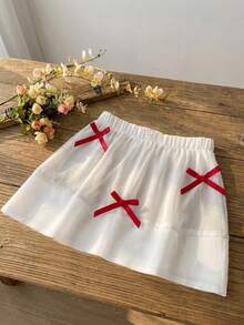 Dazy Kids Young Girl Butterfly Decor Elastic Waist Skirt Summer - White - View 5