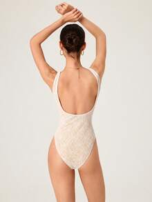 SHEIN BASICS Bodys para mujer - Blanco - Ver 4