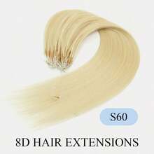 8D Micro Link Nano Beads Hair Extensions,12-22 INCH 50s /Pack, Micro Loop Human Hair Extensions, Invisible No Trace,Straight Human Hair,Invisible Mini Silicon Beads Easy To Install,Seamless Hair Lengthening Straight Hair Texture Natural Hair Look - Multicolor - View 27