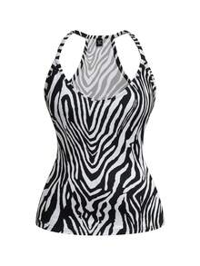 EMERY ROSE Conjunto informal de 3 piezas talla grande con top deportivo de cuello en V, que incluye top sin mangas - Multicolor - Ver 7