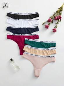 Bộ 7 chiếc quần lót dây LOVE ❤ lãng mạn và thoải mái dành cho nữ - Nhiều màu - Xem 4