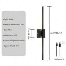 Modern LED Rechargeable Wall Light - Wireless, Gold/Black Options, 3-Color Dimmable With Remote, USB Charging, Touch Switch, 350° Rotation, Timing Function - Ideal For Bedroom, Living Room, Corridor, Bedside, Dining Room, Study & Home Decoration - Multicolor - View 11