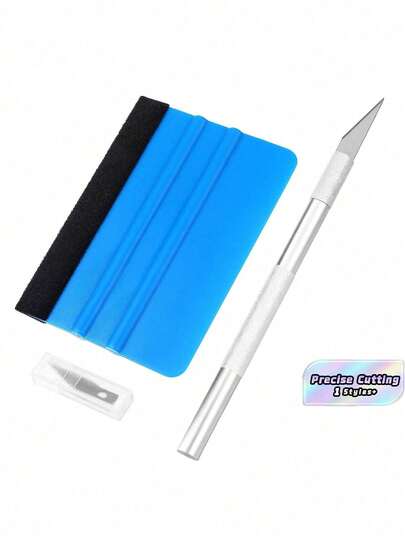 Car Film Squeegee Set - Flocked Foam Applicator Kit For Window Tint/Color Wrap Installation Tools