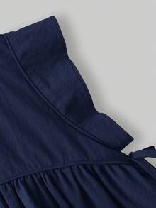 Maija Kids Maija Kids Blus Anak Perempuan Berkerah Bulat Lengan Pendek - Navy Blue - View 4