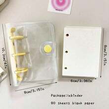 Bộ 1 cuốn sổ tay mini Macaron, sổ nhật ký cầm tay, 80 tờ giấy rời, thích hợp cho năm học mới. - Nhiều màu - Xem 10