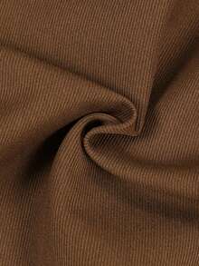 Manfinity Hypemode Pantalones cargo de pierna ancha con cintura con cordón y bolsillo con solapa, de estilo casual y versátil para hombres - Café integral - Ver 6