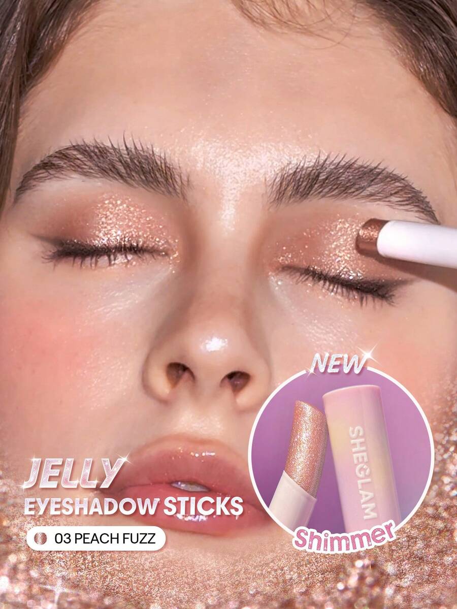 SHEGLAM Crystal Jelly 亮片眼影棒-Peach Fuzz - 03 Peach Fuzz - 查看 1