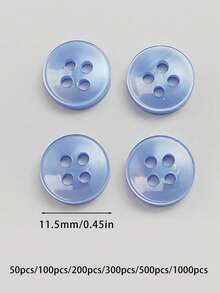 50/100/200/300/500/1000 Pcs Buttons - Light Blue Vintage Round Buttons For DIY Projects, Shirts, Sewing, Small Accessories (E.G., Wallets) And DIY Wallet Making. - Light blue - View 3