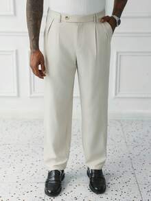 HUEFORM Men's Spring/Summer Casual Ins Style Pocketed Button Pants - Apricot - View 7