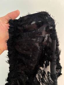 SHEIN CURVE+ Đầm ngắn tay cỡ lớn kiểu Pháp cổ điển, tôn dáng và gợi cảm. - màu đen - Xem 7