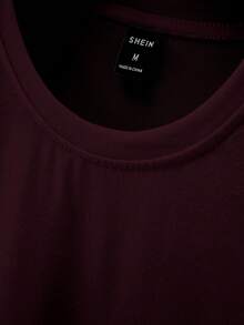 Manfinity Roughcore Men's Casual Printed Round Neck T-Shirt, Summer - Burgundy - View 3