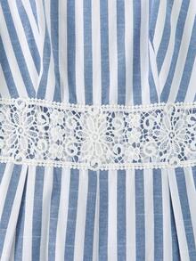 Bộ jumpsuit không tay phối ren kẻ sọc thời trang mùa hè dành cho nữ, thích hợp đi làm. - Nhiều màu - Xem 6