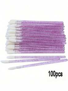 100pcs/50pcs Professional Lip And Eyelash Brushes - High-Quality Disposable, Sparkling Crystal Lashes, Ultra-Fine Micro Brushes For Precise Eyelash Extension Applicator And Gentle Makeup Cleaner - Beauty Makeup Tools - Multicolor - View 13