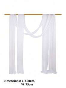 1PC White Wedding Tulle Fabric Curtain Backdrop Decor For Outdoor Arch Party Ceremony Photo Booth Decoration Stage Background Sheer Curtain - White - View 10