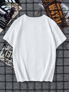 Áo thun in hình cây dừa tuổi teen thời trang giản dị mùa hè - trắng - Xem 2