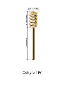 GGJOYO Nail Drill Bit, 1pc Bits For Nail Drill, Tungsten Carbide Nail Drill Bits, Smooth Round Top Large Barrel Bits, Nail Supplies For Nail Tech To Remove Acrylic Nails (XF & F & M & C & XC & 2XC) - Gold - View 14