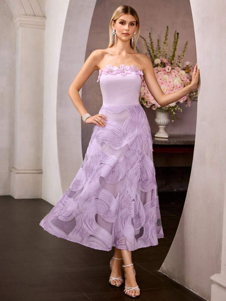 SUMMER FASHION WAIST-CINCHING BEADED STRAPLESS DRESS FOR WOMEN