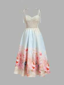 SHEIN MOD Đầm không tay in hoa thanh lịch dành cho nữ cỡ lớn, có khóa kéo sau, thích hợp cho mùa xuân/hè, các dịp lễ, sinh nhật, lễ hội, đám cưới, tiệc ngoài trời, trang phục dự tiệc hoa, đầm đi nghỉ mát, đầm dự tiệc ngoài trời, trang phục dự tiệc trà, đầm lãng mạn, đầm cổ điển, đầm hoa xanh, đầm thanh lịch, đầm dạ hội trang trọng cho nữ, đầm màu pastel, đầm hoa dài, đầm tốt nghiệp, đầm dự lễ trang trọng. - Nhiều màu - Xem 3