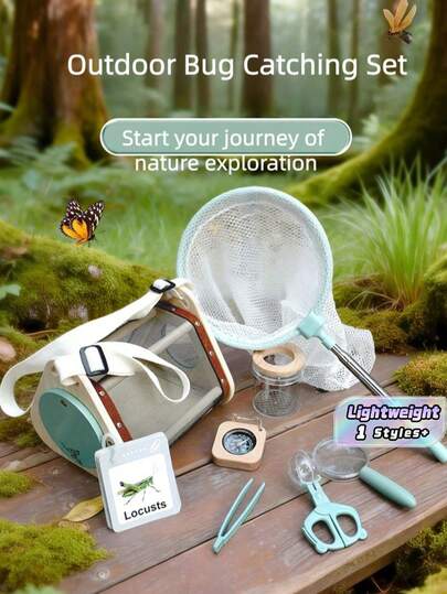 MINKOJA 1 Pc Children's Outdoor Game Insect Observation Box Catching Set, Feeding Box, DIY Insect Cage, Insect Net, Insect Tweezer