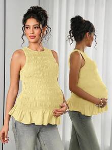 Momance Women's Solid Color Camisole, Elegant Maternity Camisole - Yellow - View 3