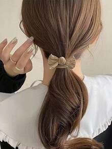 30pcs Mixed Color Bow Hair Scrunchies, Elegant Minimalist Korean Style Hair Ties For Ponytail Decoration, Cute Princess Casual Hair Accessories, Durable & Stretchy Ponytail Holder, Suitable For Daily Wear - multicolor - View 5