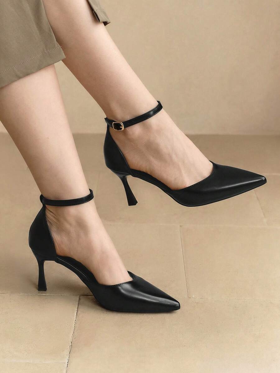 Fall/Winter 2025 Inch Pointed Toe Thick High Heel Casual Fashion Ladies Pumps, Elegant