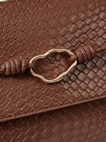 MOTF PREMIUM WOMEN'S BROWN FASHIONABLE CASUAL ELEGANT SHOULDER BAG WITH WOVEN EMBOSSED TEXTURE,LARGE CAPACITY,FOR COMMUTE, FOR SHOPPING,FOR DAILY - Brown - View 6